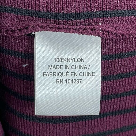 Milly Engineered Linear Fit and Flare Godet Stripe Dress Size LARGE Burgundy - Picture 6 of 8